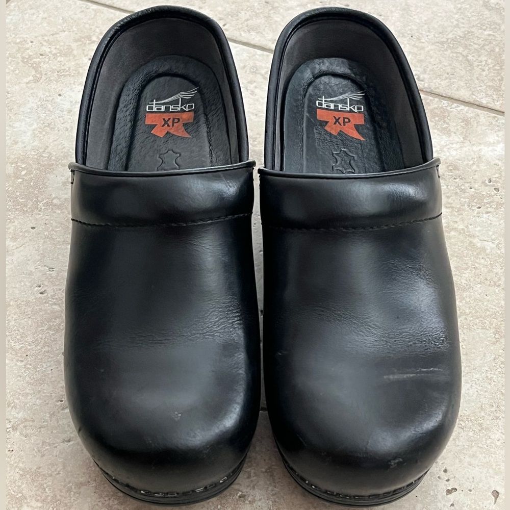 Dansko XP Professional Black Leather Shoes Clogs Size 39 EU 8.5-9 US EUC $170